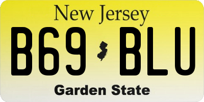 NJ license plate B69BLU
