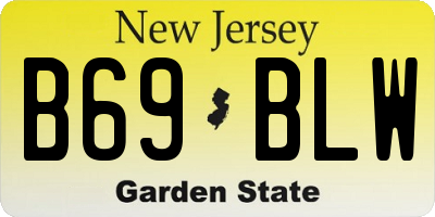 NJ license plate B69BLW