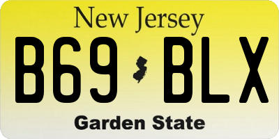 NJ license plate B69BLX