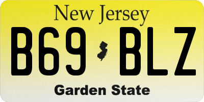 NJ license plate B69BLZ