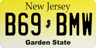 NJ license plate B69BMW