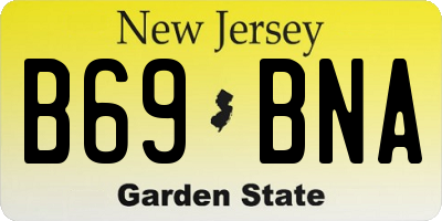 NJ license plate B69BNA