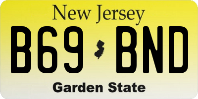 NJ license plate B69BND