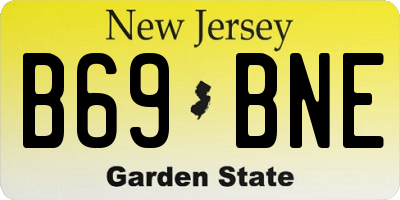 NJ license plate B69BNE