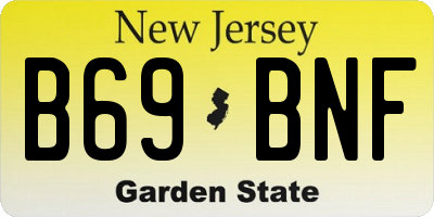 NJ license plate B69BNF