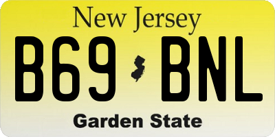 NJ license plate B69BNL