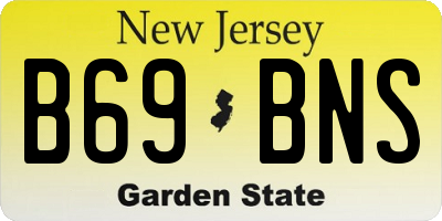 NJ license plate B69BNS