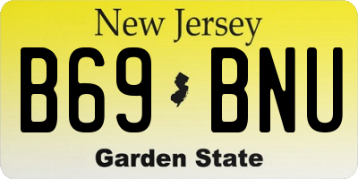 NJ license plate B69BNU