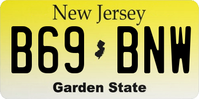 NJ license plate B69BNW