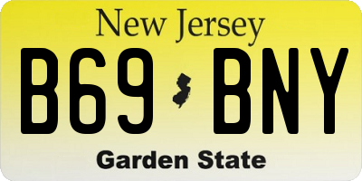 NJ license plate B69BNY