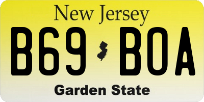 NJ license plate B69BOA