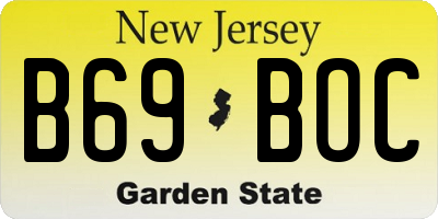 NJ license plate B69BOC