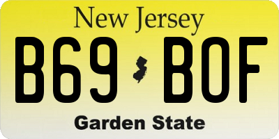 NJ license plate B69BOF