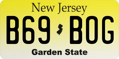 NJ license plate B69BOG