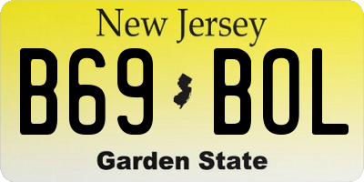 NJ license plate B69BOL