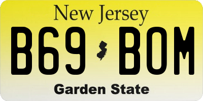 NJ license plate B69BOM