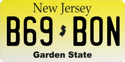 NJ license plate B69BON