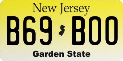 NJ license plate B69BOO