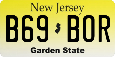 NJ license plate B69BOR
