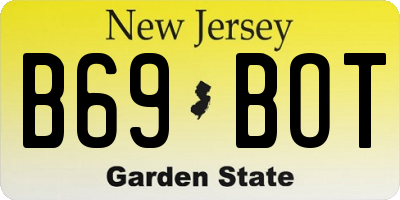 NJ license plate B69BOT