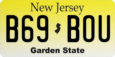 NJ license plate B69BOU