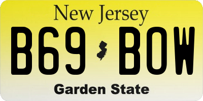 NJ license plate B69BOW