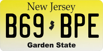 NJ license plate B69BPE