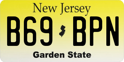 NJ license plate B69BPN