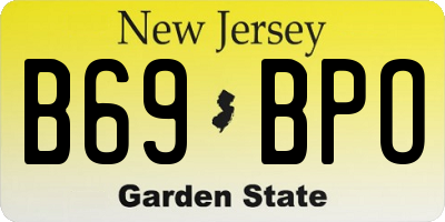 NJ license plate B69BPO