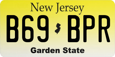 NJ license plate B69BPR