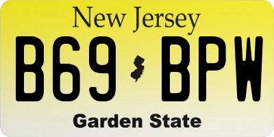 NJ license plate B69BPW