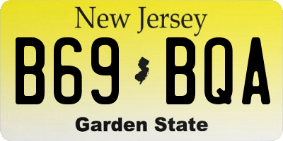 NJ license plate B69BQA