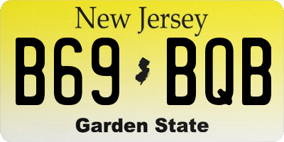 NJ license plate B69BQB