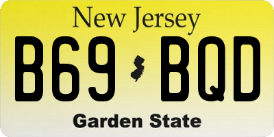 NJ license plate B69BQD