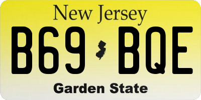 NJ license plate B69BQE