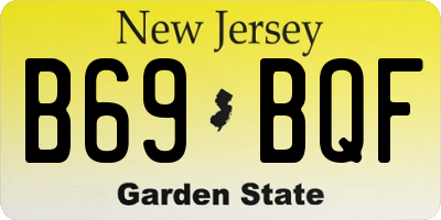 NJ license plate B69BQF