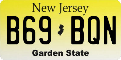 NJ license plate B69BQN