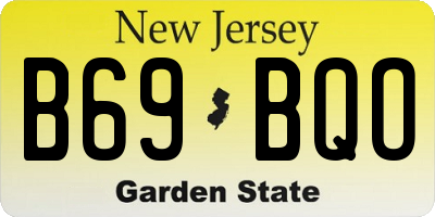 NJ license plate B69BQO