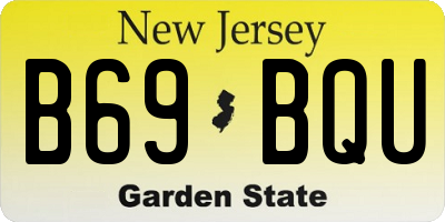 NJ license plate B69BQU