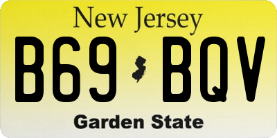 NJ license plate B69BQV