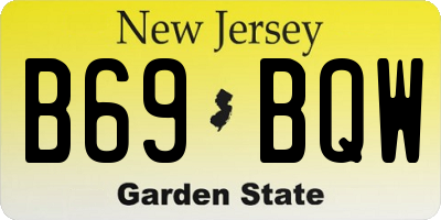 NJ license plate B69BQW