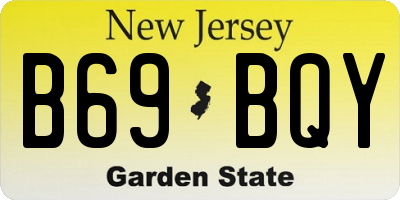 NJ license plate B69BQY