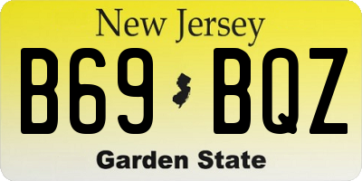 NJ license plate B69BQZ