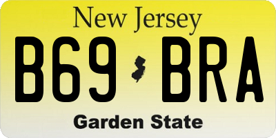 NJ license plate B69BRA