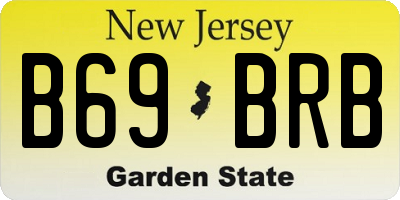 NJ license plate B69BRB