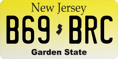 NJ license plate B69BRC