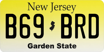 NJ license plate B69BRD