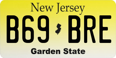 NJ license plate B69BRE