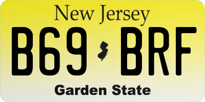 NJ license plate B69BRF