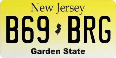 NJ license plate B69BRG